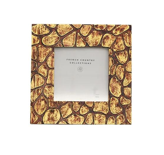 Giraffe Photo Frame Antique Brown 4x4"