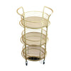 3 Tier Round Drinks Trolley w/ Handles