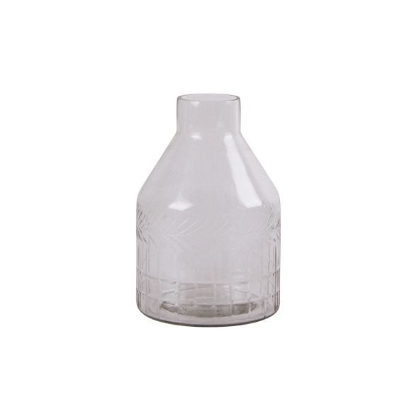 Laudes Leaf Etched Vase - Short