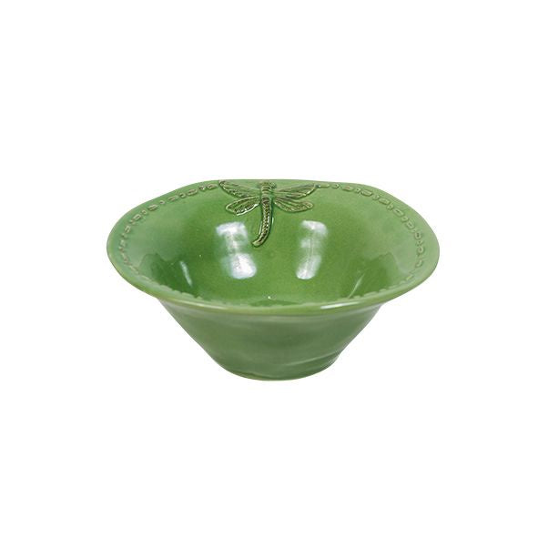 Dragonfly Stoneware Green  Salt Bowl