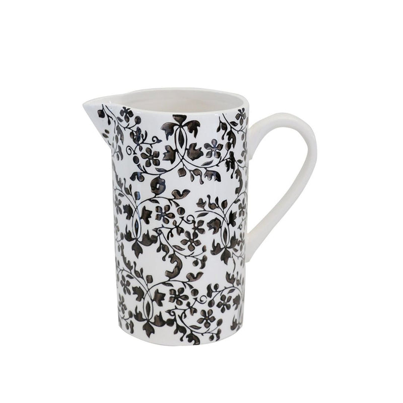 Florentine Noir Handpainted Jug - Black