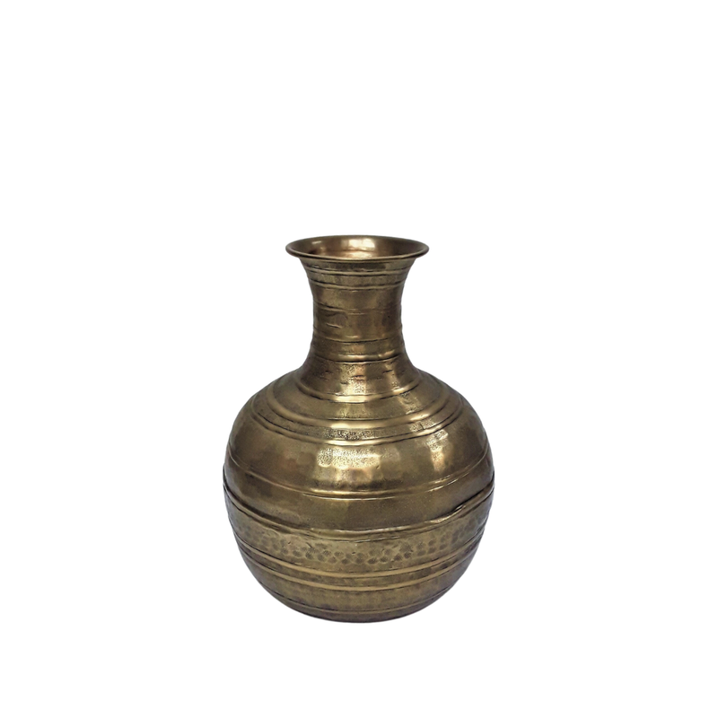 Aluminium XL Pot Belly Vase in Antique Gold - Small