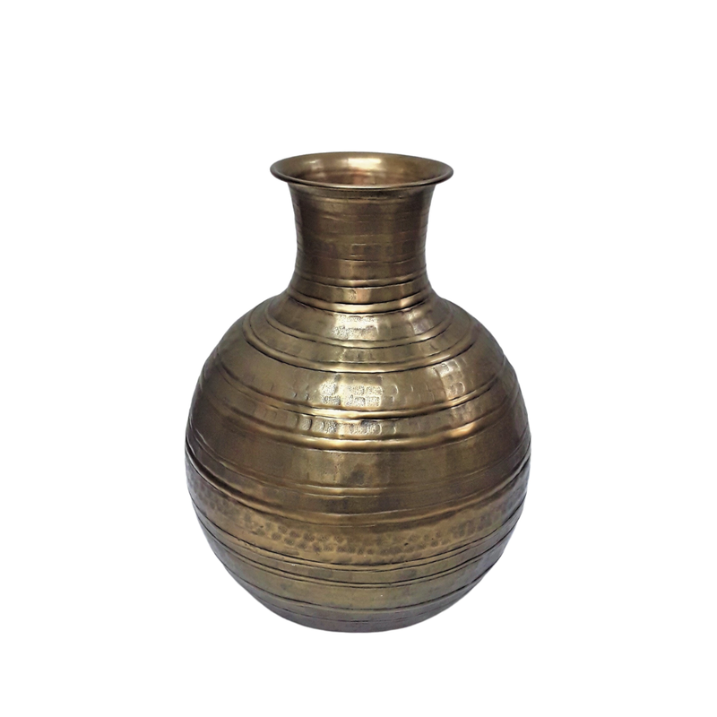 Aluminium XL Pot Belly Vase in Antique Gold - Medium