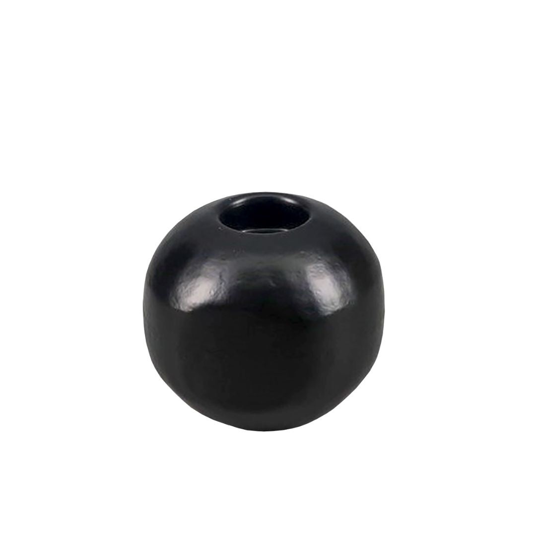 Aluminium Hammered Ball Tealight Holder - Black