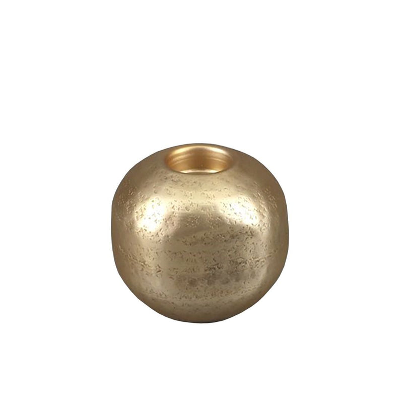 Aluminium Hammered Ball Tealight Holder - Champagne