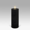 LED Pillar Candle: Matte Black - 7.8x20.3cm