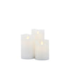 Sirius Sara White Candle D75 - Rechargeable - Set of 3