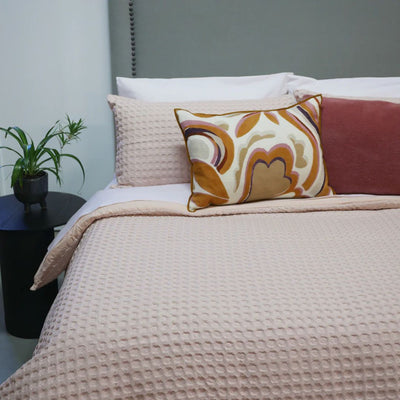 Jumbo Waffle Duvet Set: Nude - Super King