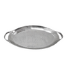 Raw Nickel Round Tray with Handles