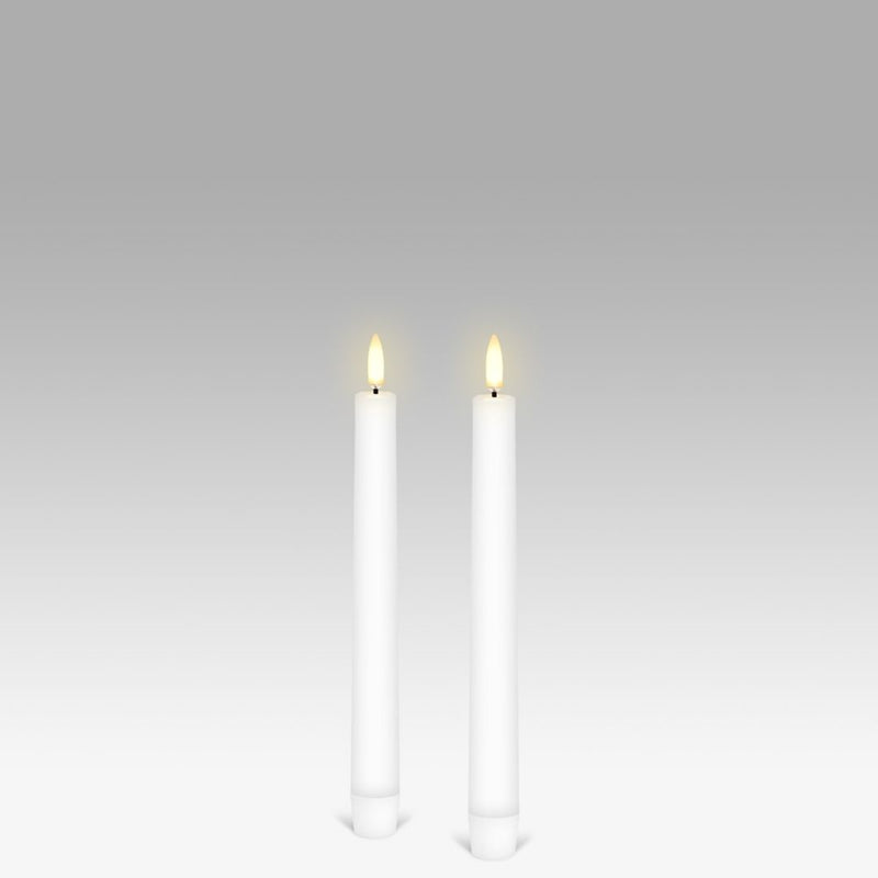 LED Taper Candle: Nordic White - Pack of 2 - 2.3x20cm