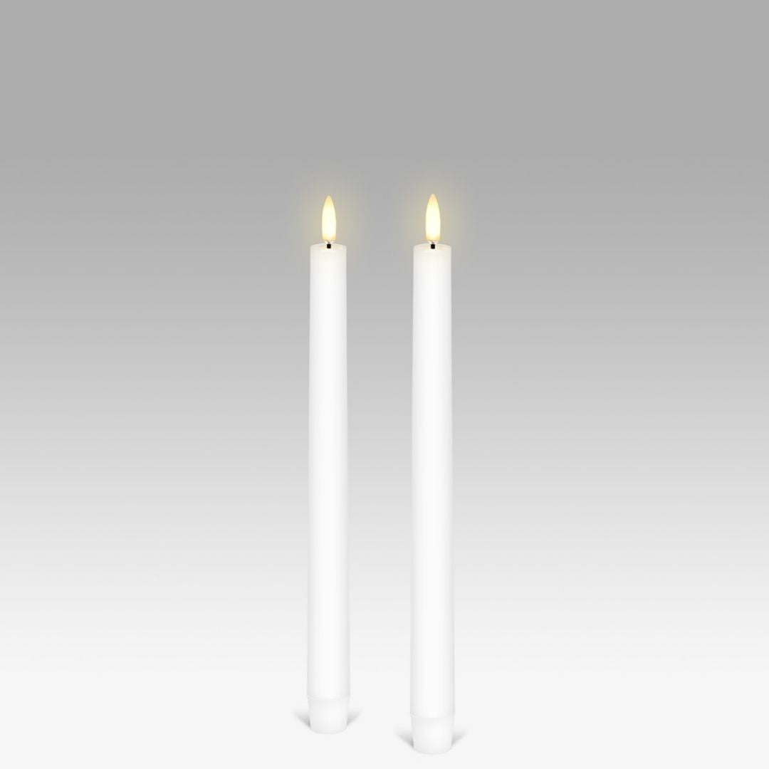 LED Taper Candle: Nordic White - Pack of 2 - 2.3x25cm