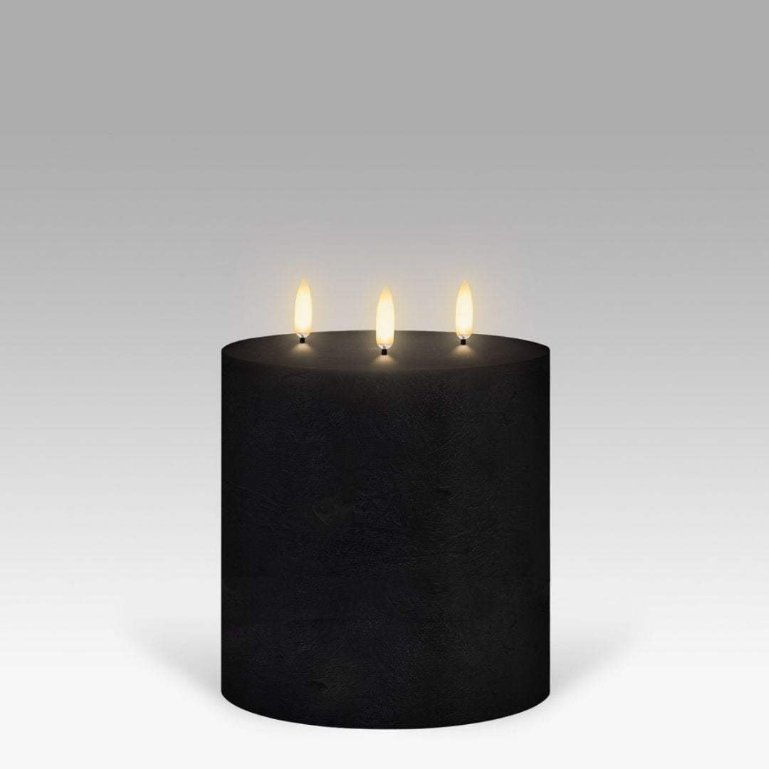 LED Triple Wick Candle: Matte Black - 15.2x15.2cm