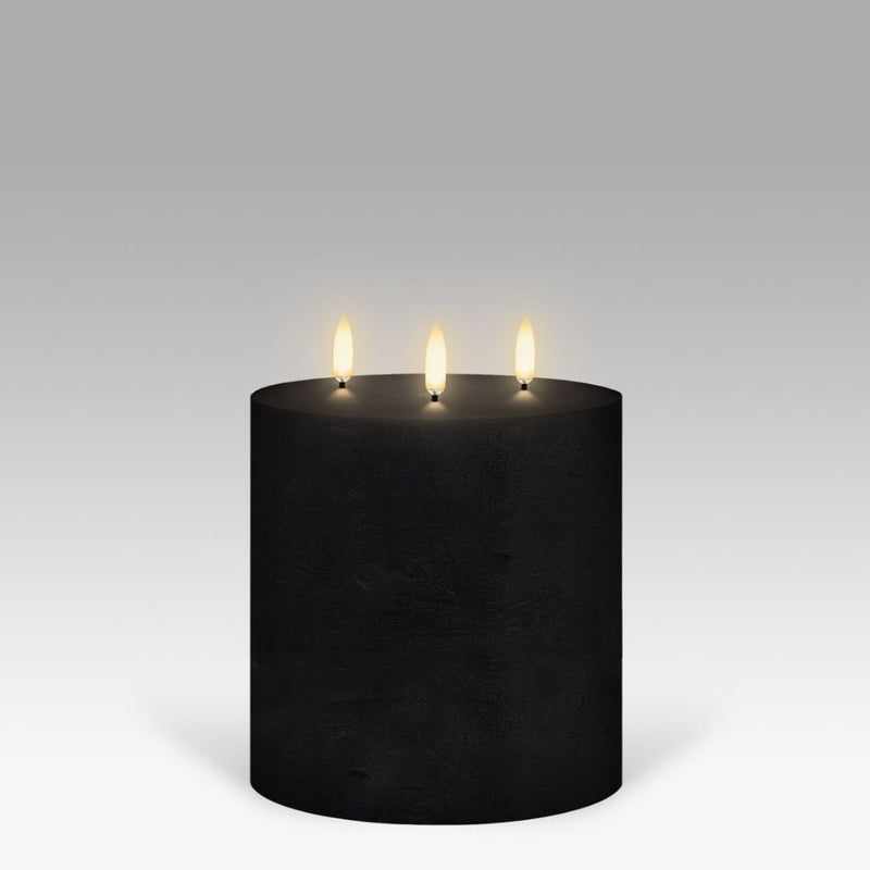 LED Triple Wick Candle: Matte Black - 15.2x15.2cm