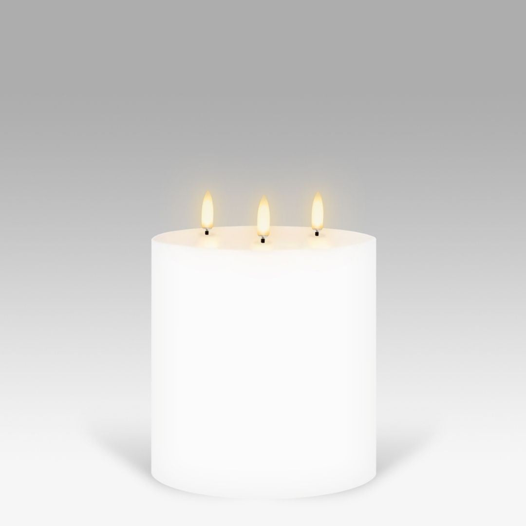 LED Triple Wick Candle: Nordic White - 15.2x15.2cm