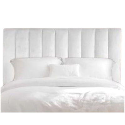 White Vertical Lines Headboard - Double
