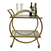 Antique Gold 2 Tier Trolley w/ Glass