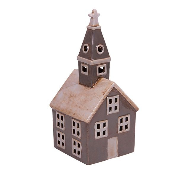 Alsace Tea Light Church: Grey