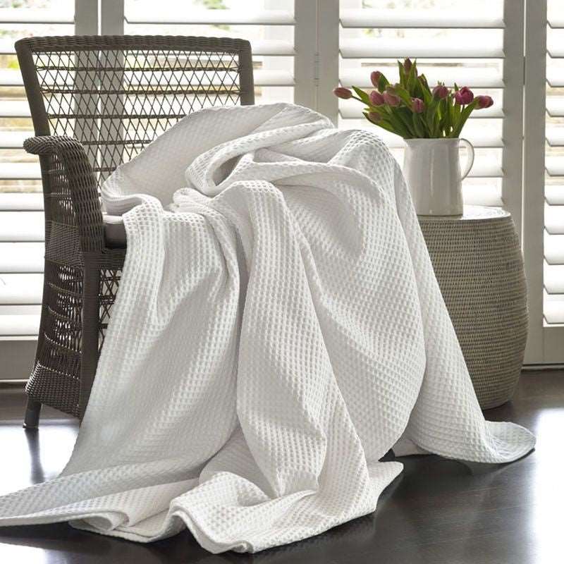 Artemis White Waffle Blanket