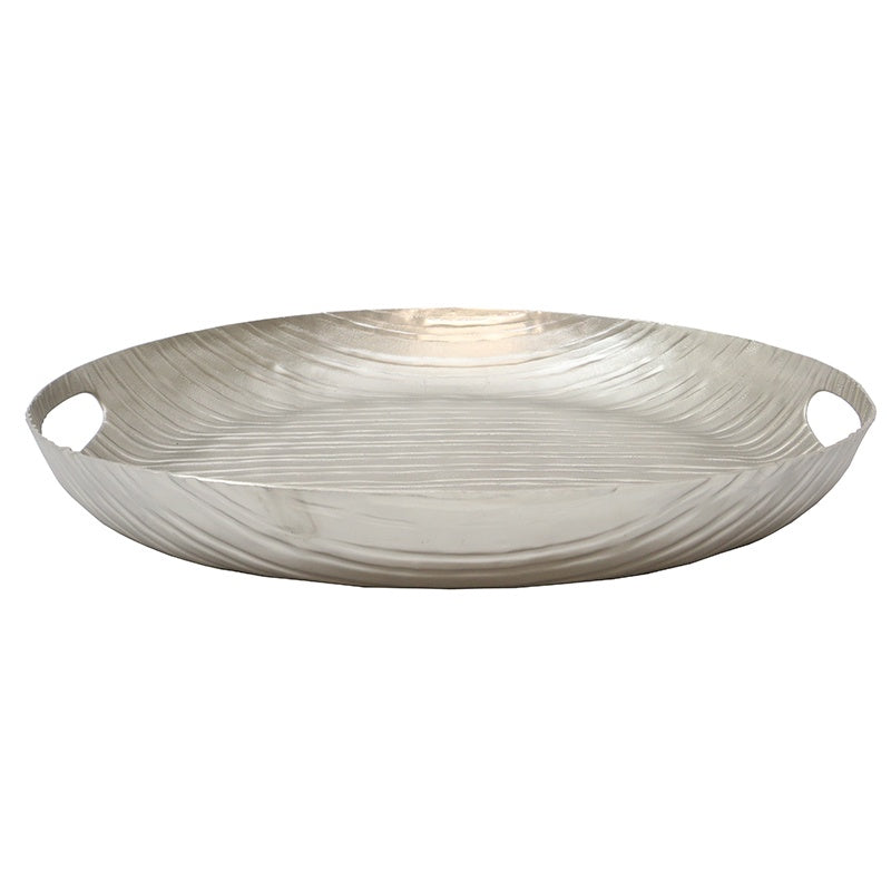 Aluminium Linear Round Tray - Silver