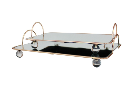 Luxe Decorative Rectangular Tray with Acrylic Feet - Large