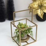 Cube Tealight Holder Gold