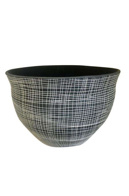 Net Patterned Planter Black