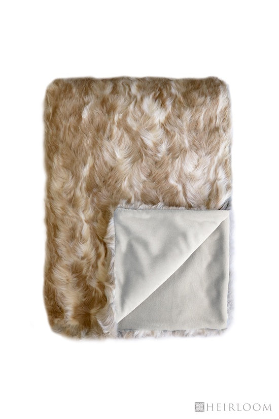 Faux Fur Throw Large - Vintage Squirrel Fawn