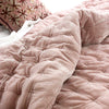 Soft Pink Velvet Pin European Pillowcase