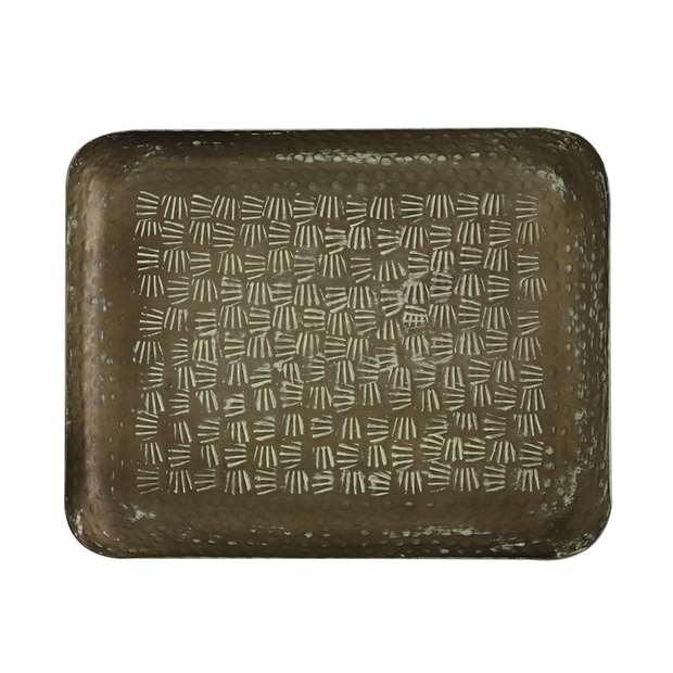 Etched Tray in Verdigris Finish