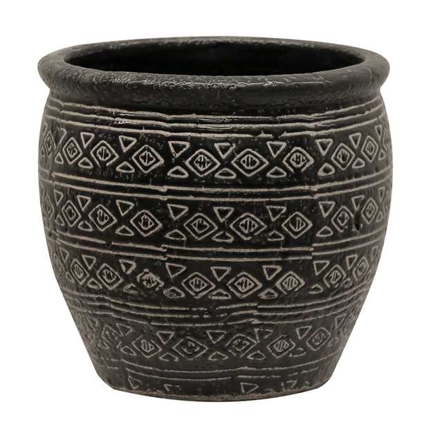 Aztec Pot - Black/Natural Large