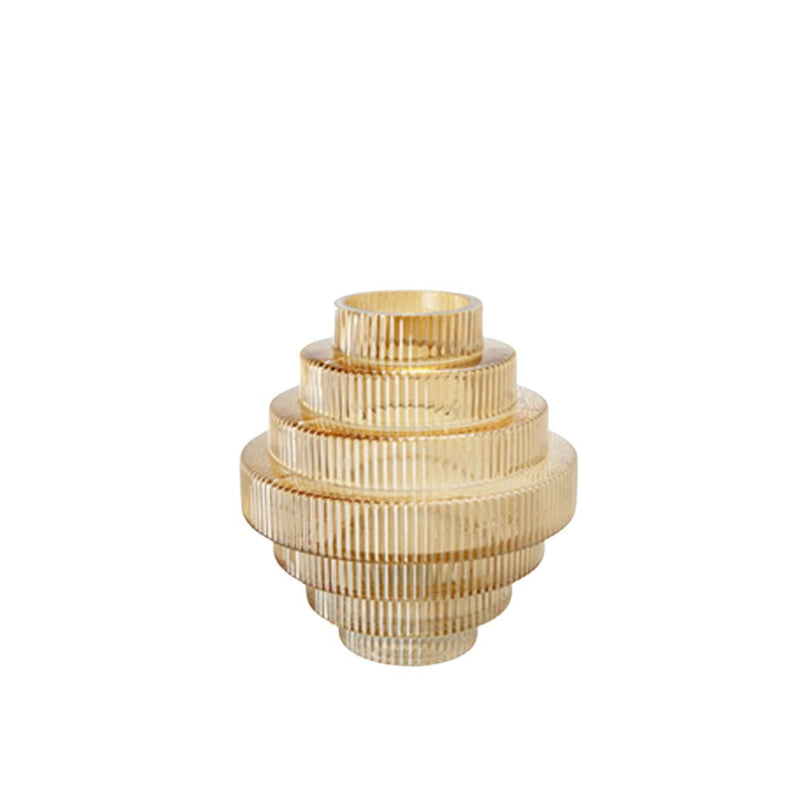 Esti Stepped Amber Glass Vase - Small