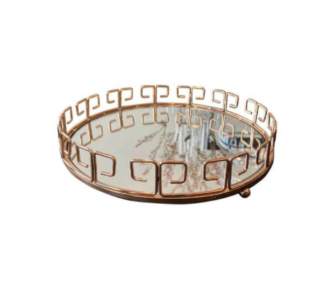Luxe Decorative Round Tray Geometric