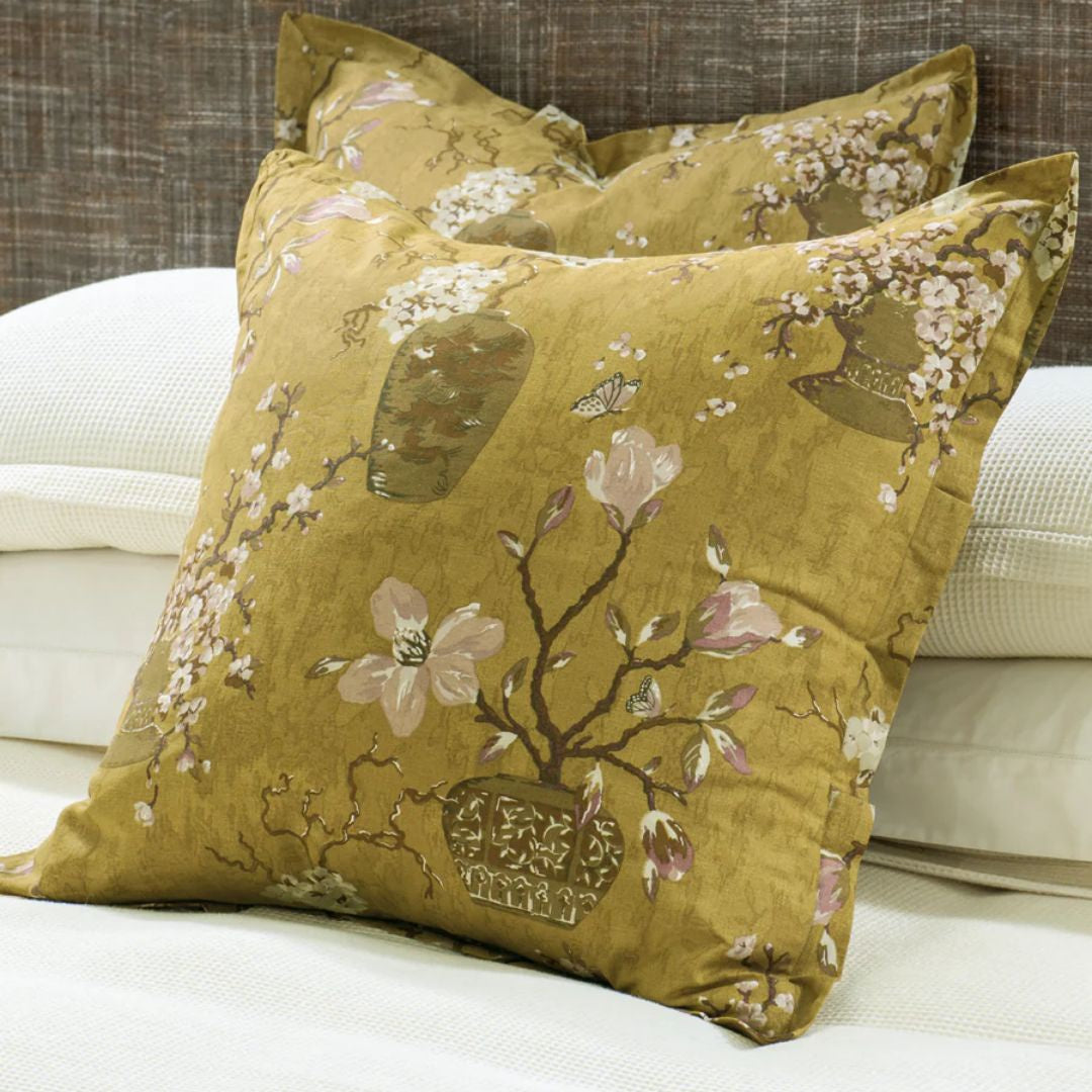 Ikebana Ochre Eurocase Pair