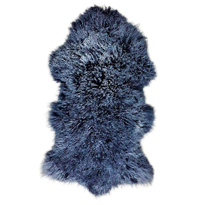Kinsley Tibetan Lamb Hide in Petrol Blue - Single