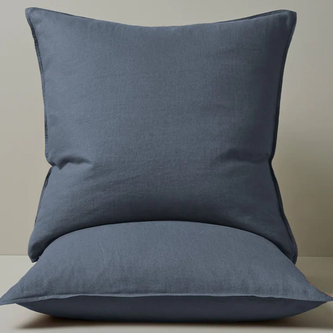 Ravello Linen Denim Eurocase in Pair