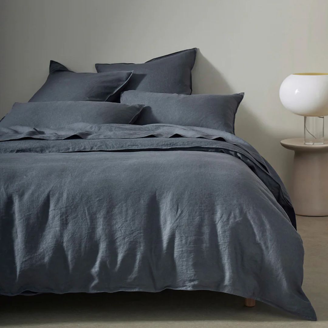 Ravello Linen Denim Quilt Cover - Queen