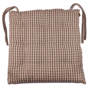 Gingham Seat Cushion Ash - 45x45